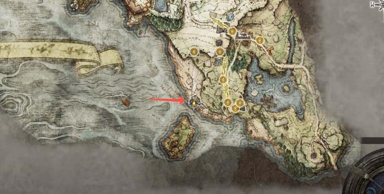 Прибрежная пещера на карте Elden Ring