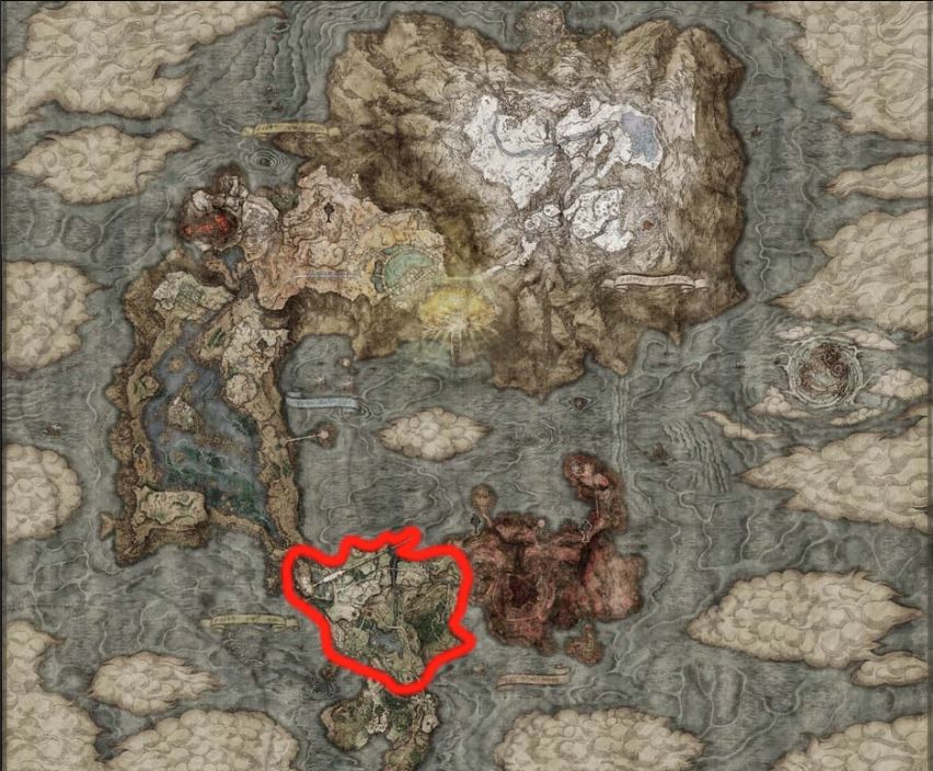 Красным обведена зона, которую я исследовал в бета-версии, искренне веря, что сумел познакомиться с игрой. Стоит ли говорить, что на картинке еще не вся карта?